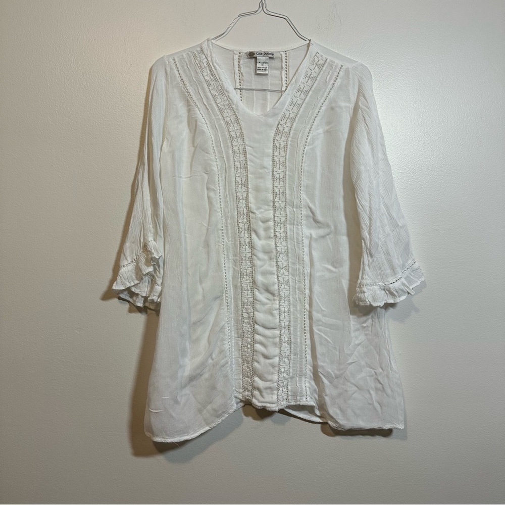 White Rayon hippie tunic size M